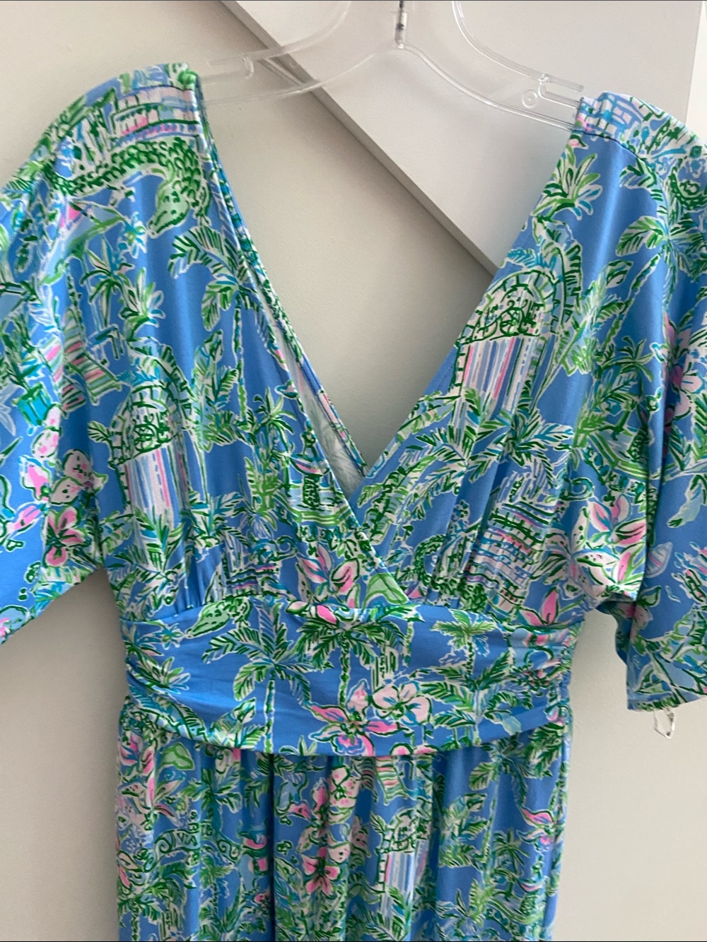 Lilly Pulitzer Blue Tropical Print Short Dress - Picture 4 of 15